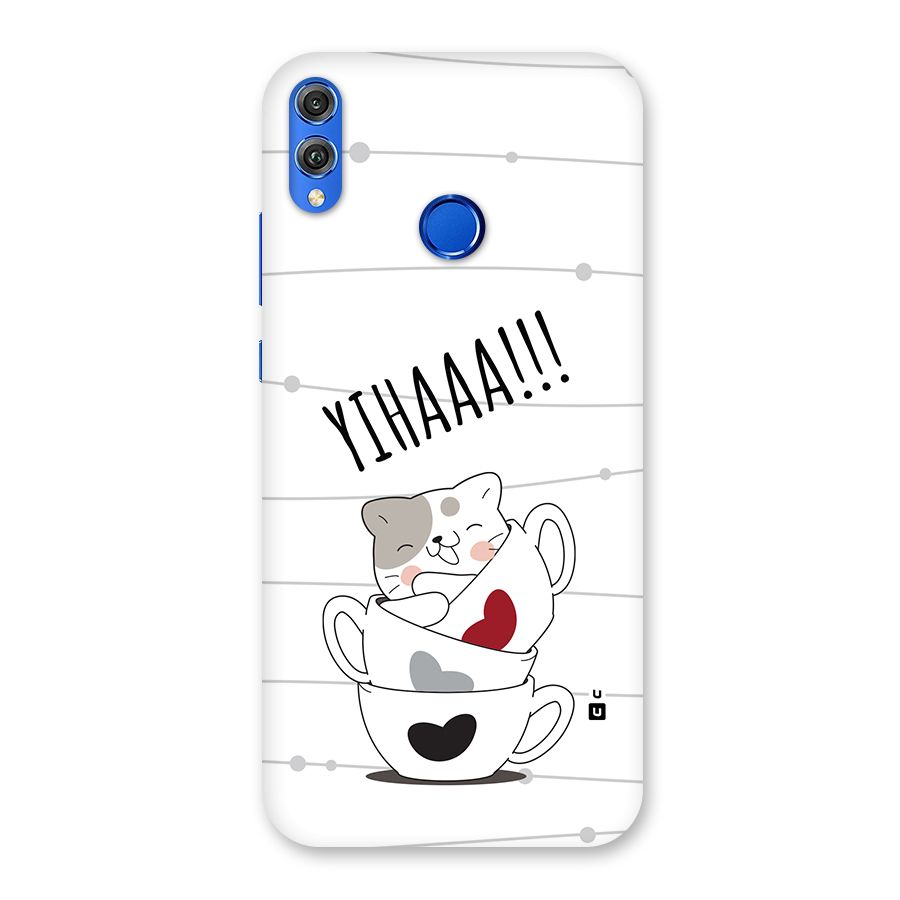 Cute Cat Cup Back Case for Honor 8X