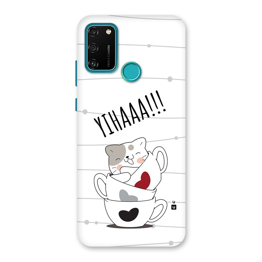 Cute Cat Cup Back Case for Honor 9A