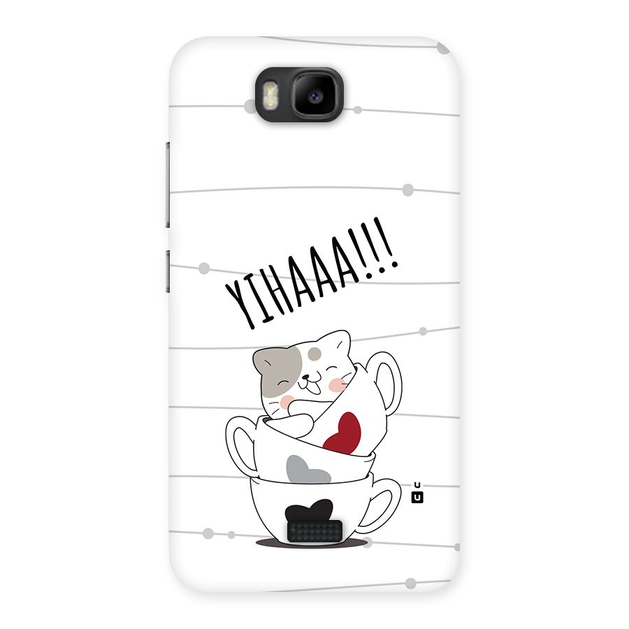 Cute Cat Cup Back Case for Honor Bee