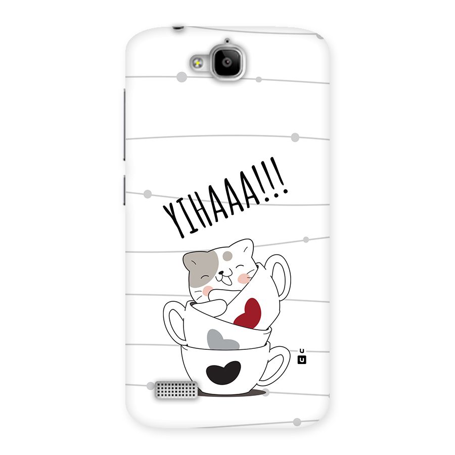 Cute Cat Cup Back Case for Honor Holly