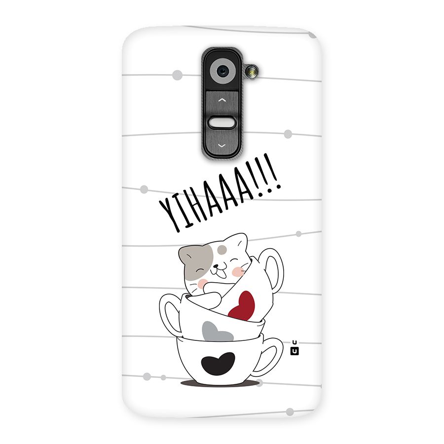 Cute Cat Cup Back Case for LG G2