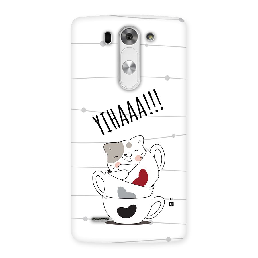 Cute Cat Cup Back Case for LG G3 Beat