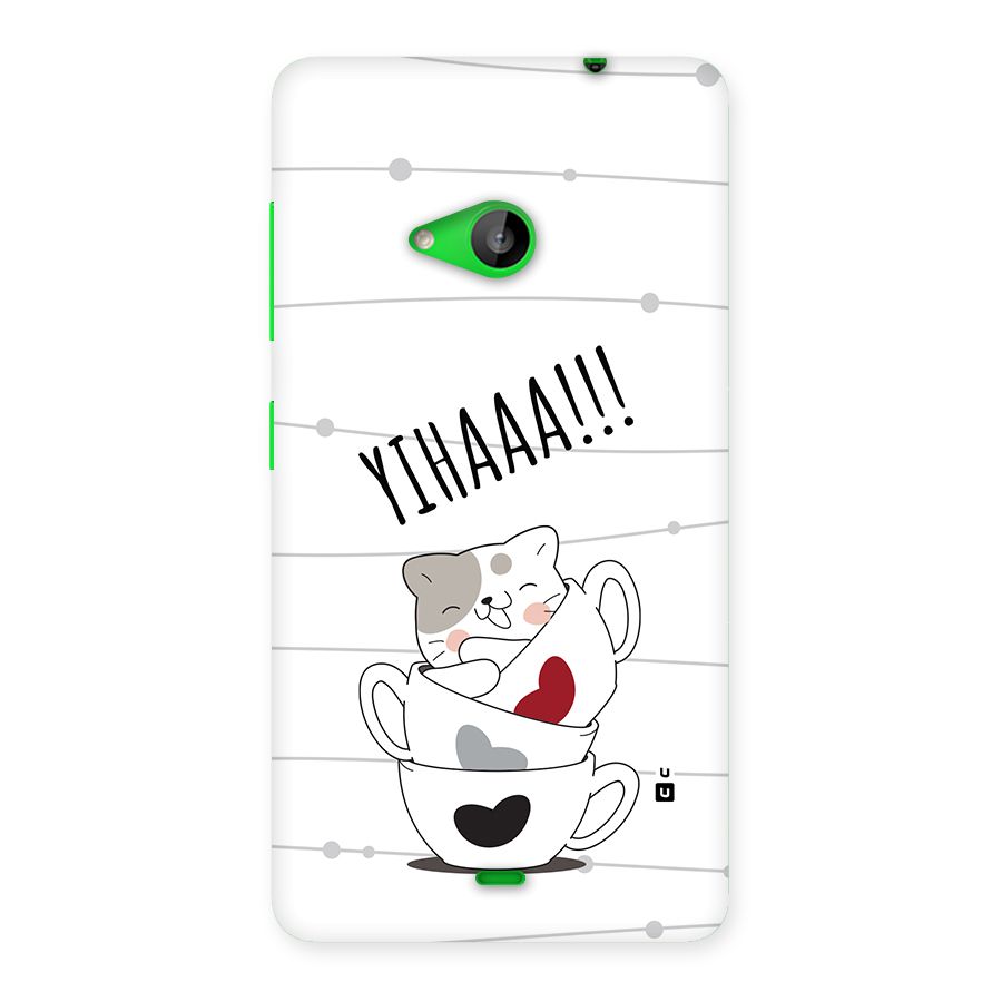Cute Cat Cup Back Case for Lumia 535