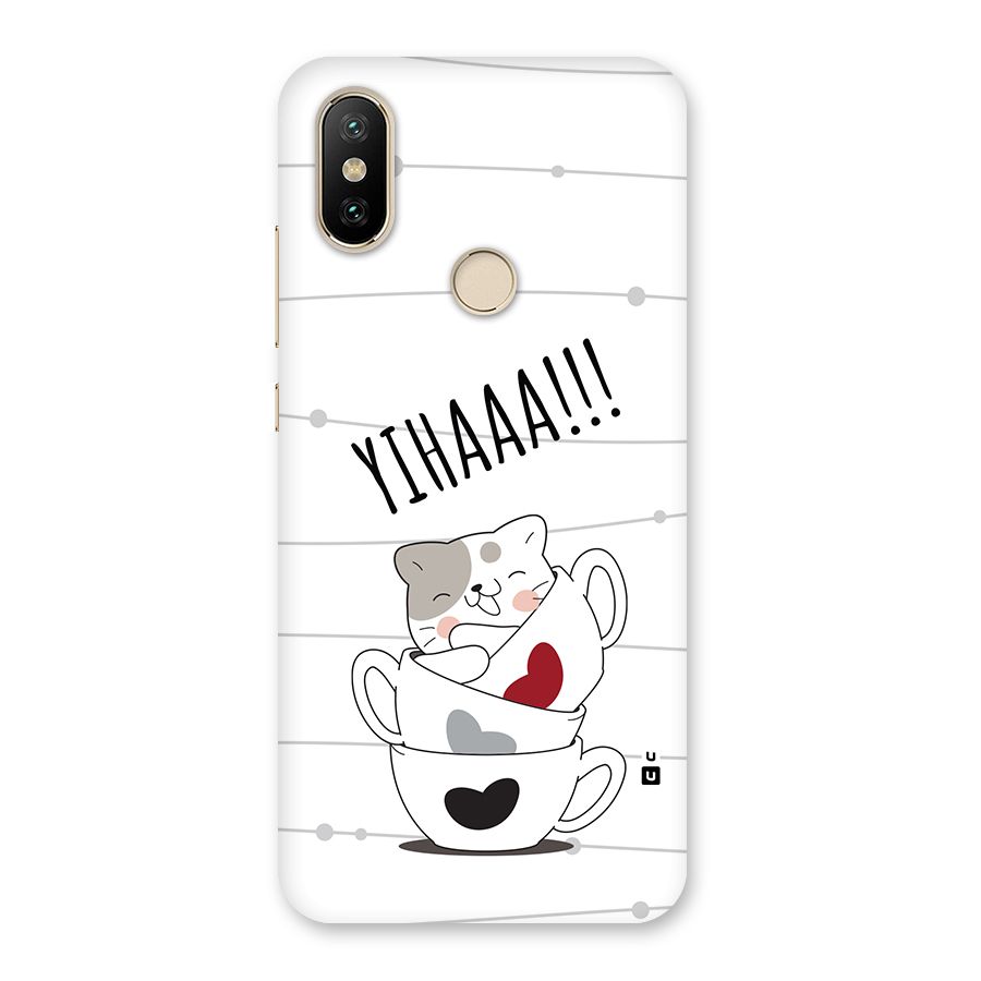 Cute Cat Cup Back Case for Mi A2