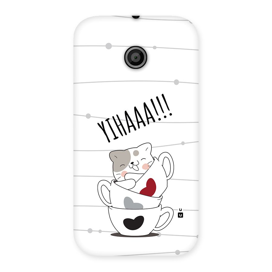 Cute Cat Cup Back Case for Moto E