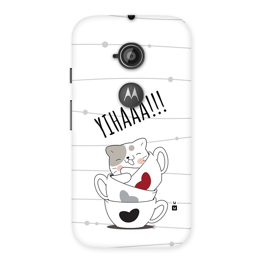 Cute Cat Cup Back Case for Moto E 2nd Gen