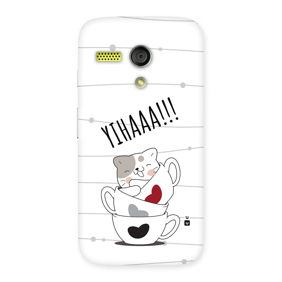 Cute Cat Cup Back Case for Moto G