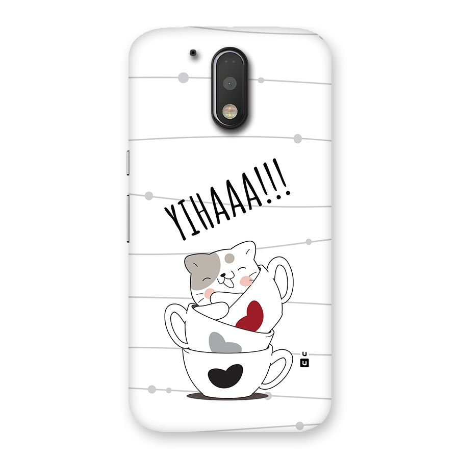 Cute Cat Cup Back Case for Moto G4 Plus