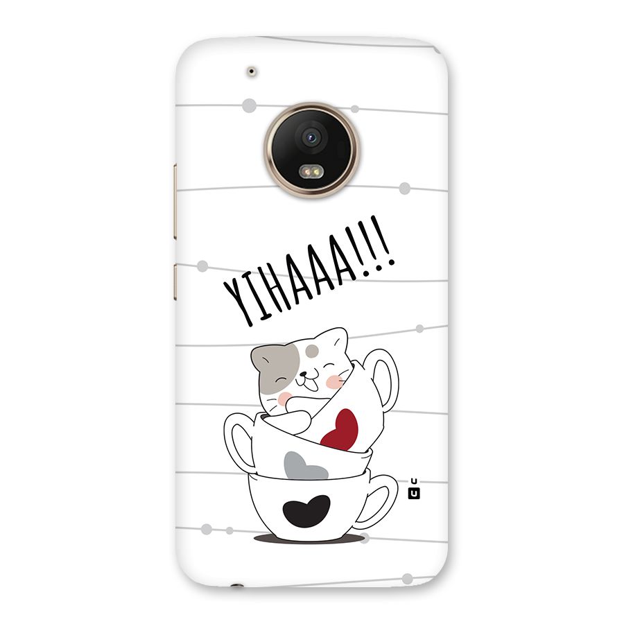 Cute Cat Cup Back Case for Moto G5 Plus