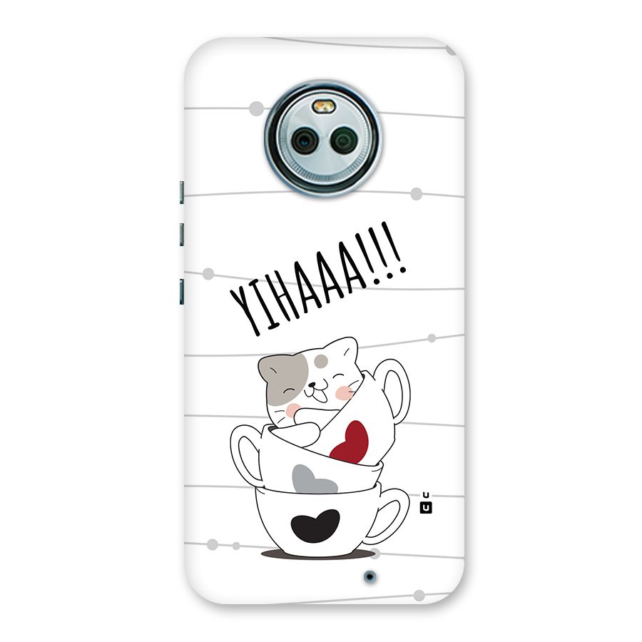 Cute Cat Cup Back Case for Moto X4