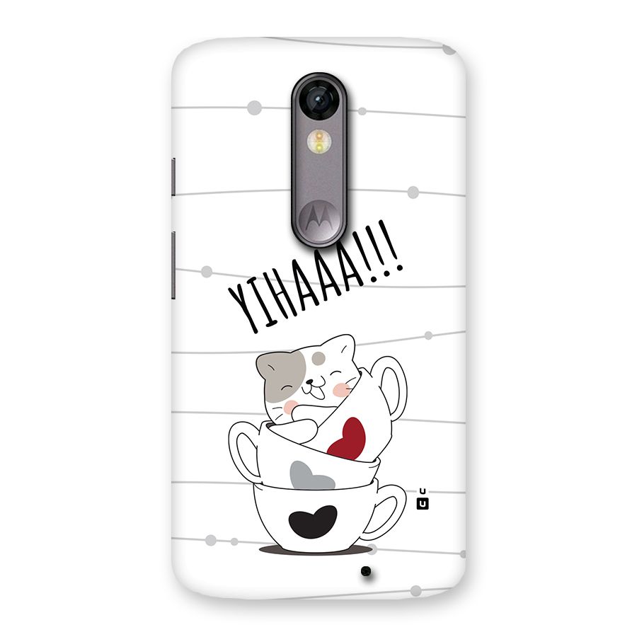 Cute Cat Cup Back Case for Moto X Force