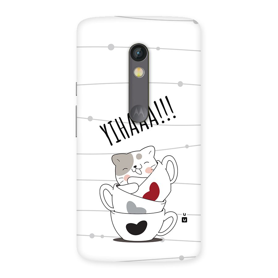 Cute Cat Cup Back Case for Moto X Play