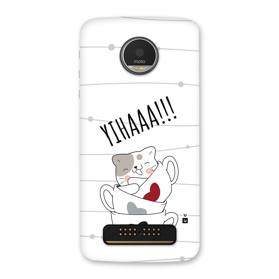Cute Cat Cup Back Case for Moto Z Play