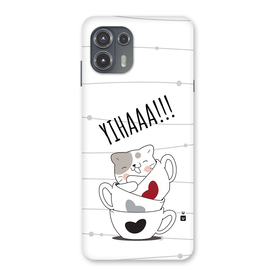 Cute Cat Cup Back Case for Motorola Edge 20 Fusion