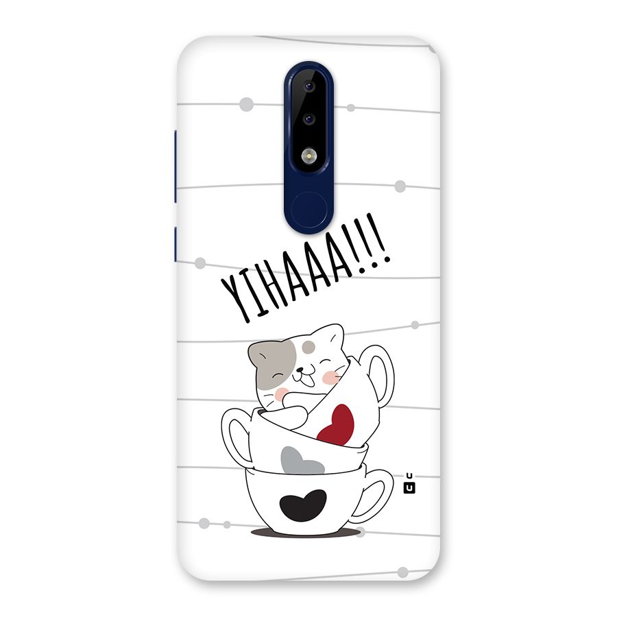 Cute Cat Cup Back Case for Nokia 5.1 Plus