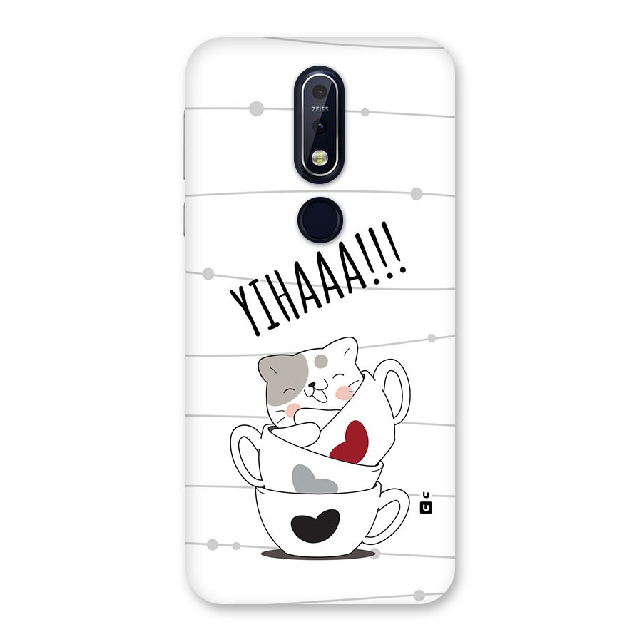 Cute Cat Cup Back Case for Nokia 7.1