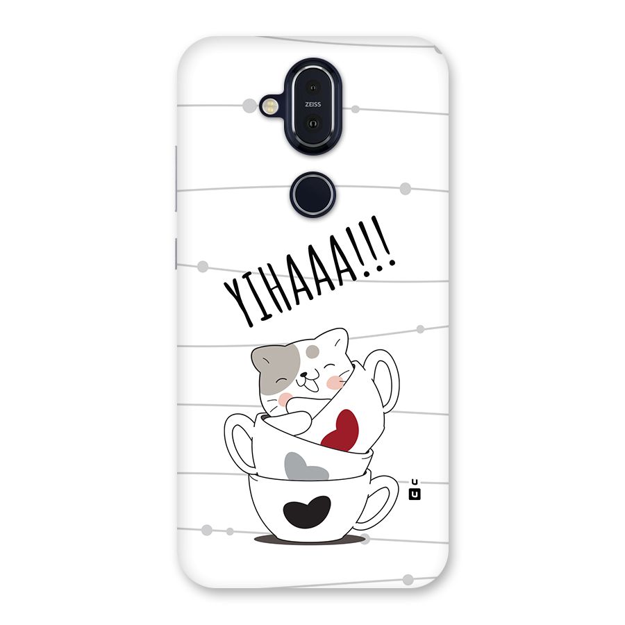 Cute Cat Cup Back Case for Nokia 8.1