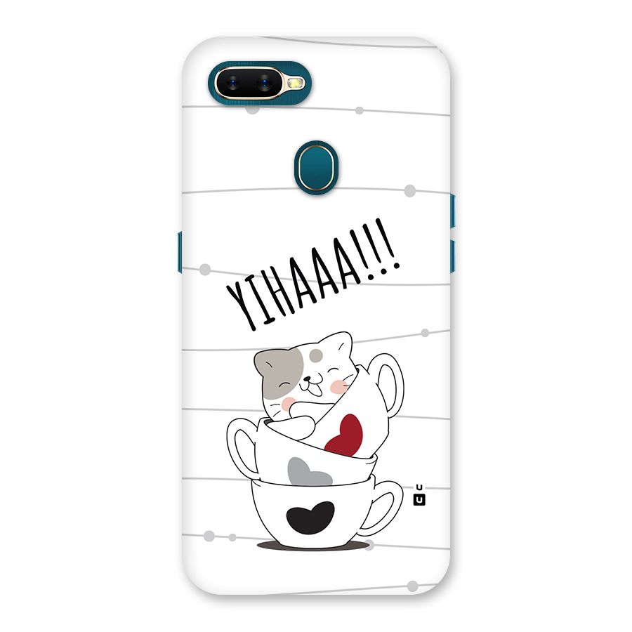Cute Cat Cup Back Case for Oppo A12
