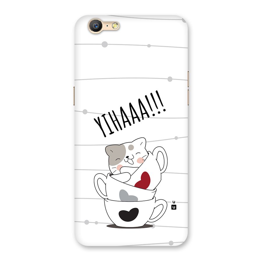 Cute Cat Cup Back Case for Oppo A57