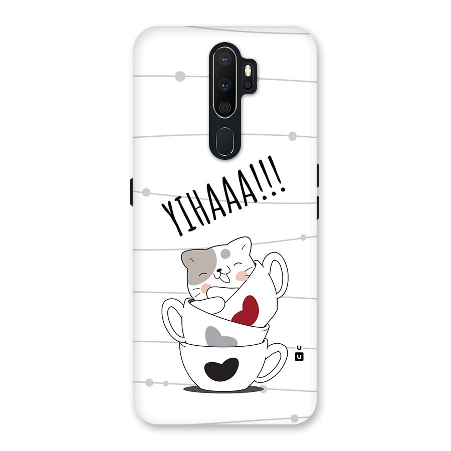 Cute Cat Cup Back Case for Oppo A5 (2020)