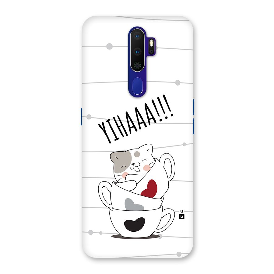 Cute Cat Cup Back Case for Oppo A9 (2020)