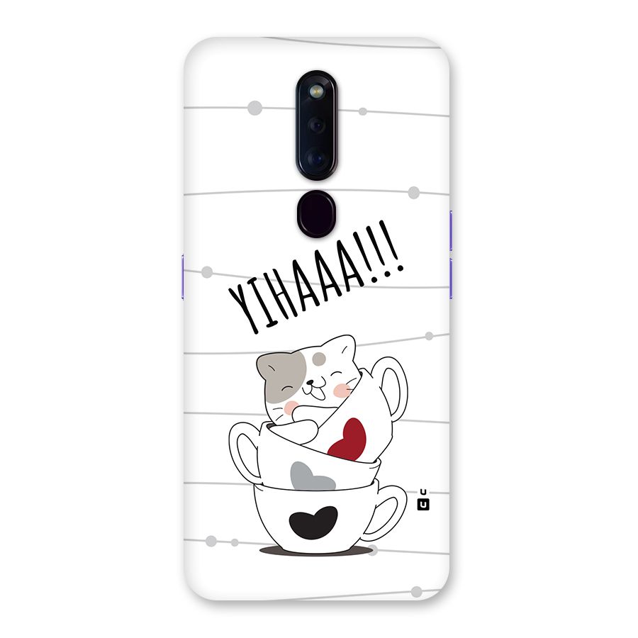 Cute Cat Cup Back Case for Oppo F11 Pro