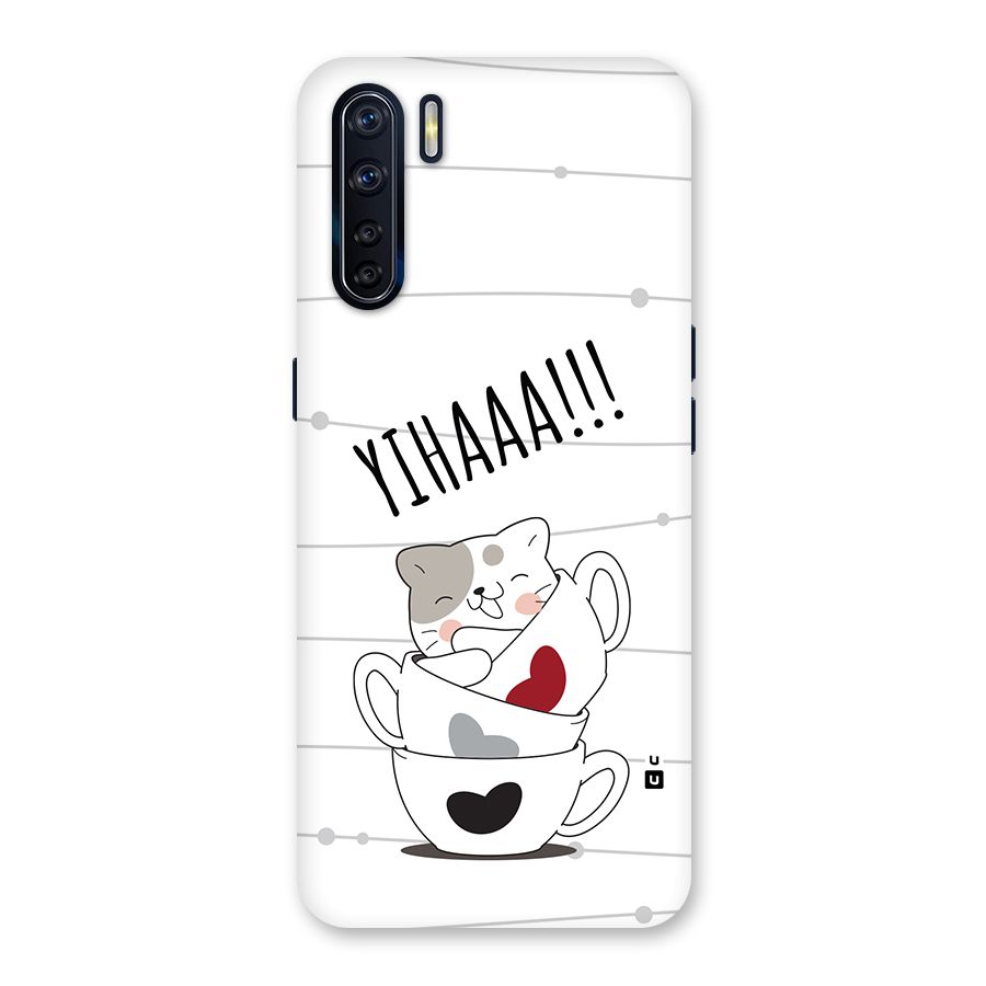 Cute Cat Cup Back Case for Oppo F15