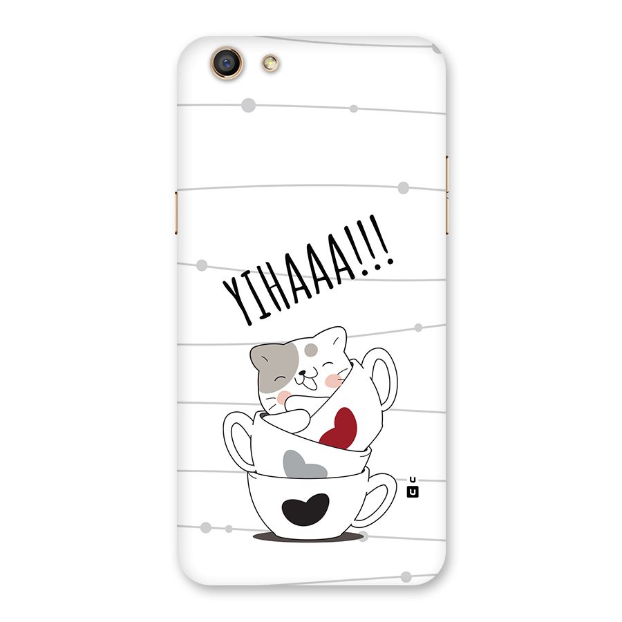 Cute Cat Cup Back Case for Oppo F3
