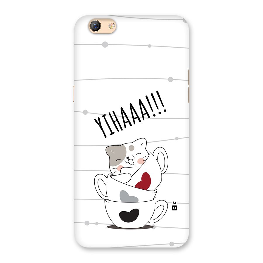 Cute Cat Cup Back Case for Oppo F3 Plus