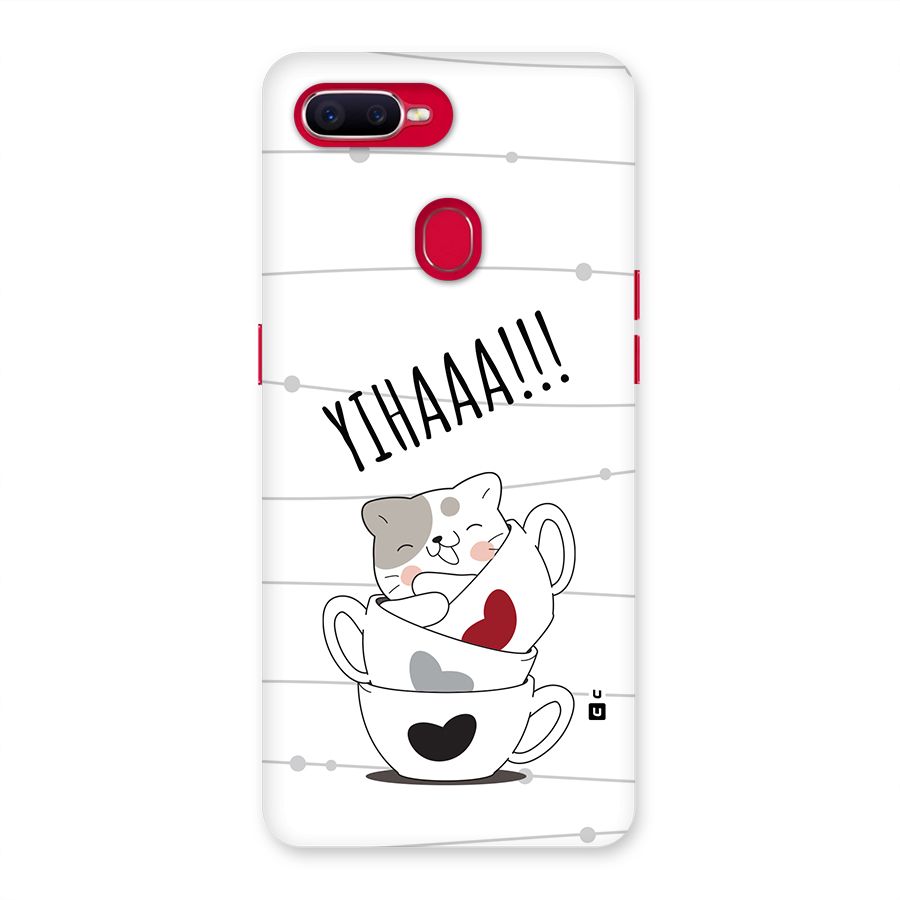 Cute Cat Cup Back Case for Oppo F9 Pro