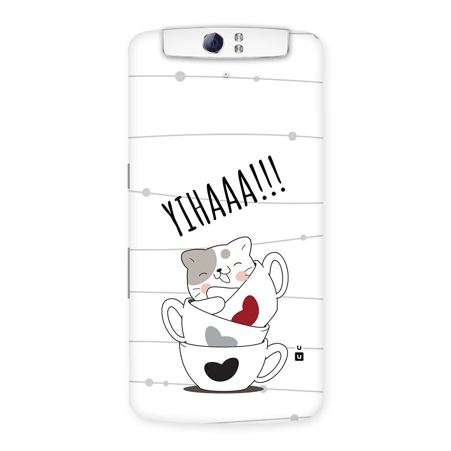 Cute Cat Cup Back Case for Oppo N1