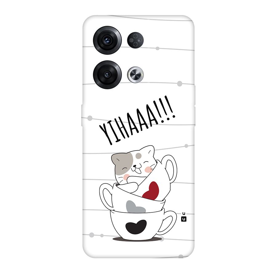 Cute Cat Cup Back Case for Oppo Reno8 Pro 5G