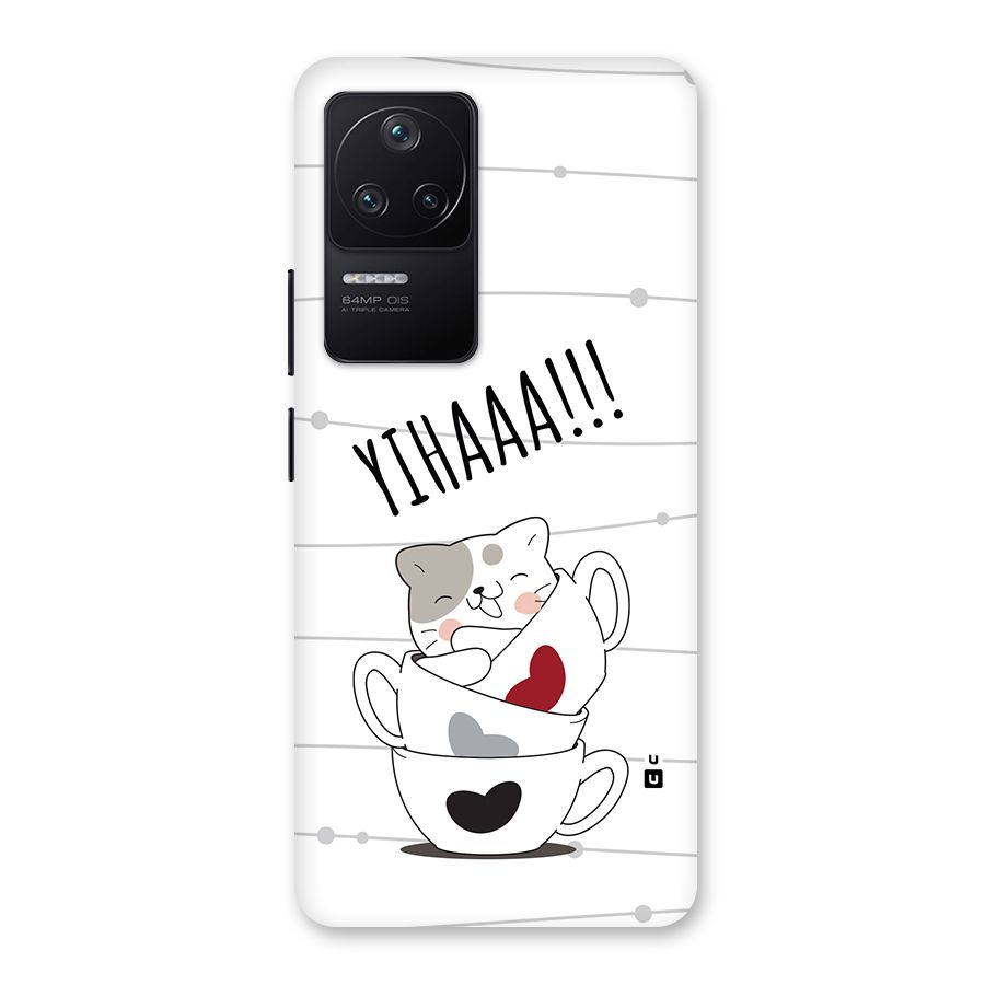 Cute Cat Cup Back Case for Poco F4 5G