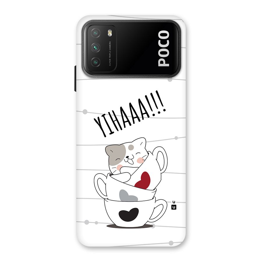 Cute Cat Cup Back Case for Poco M3