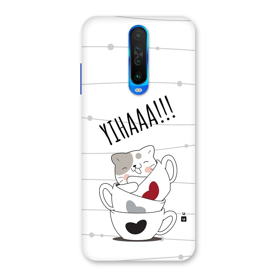 Cute Cat Cup Back Case for Poco X2