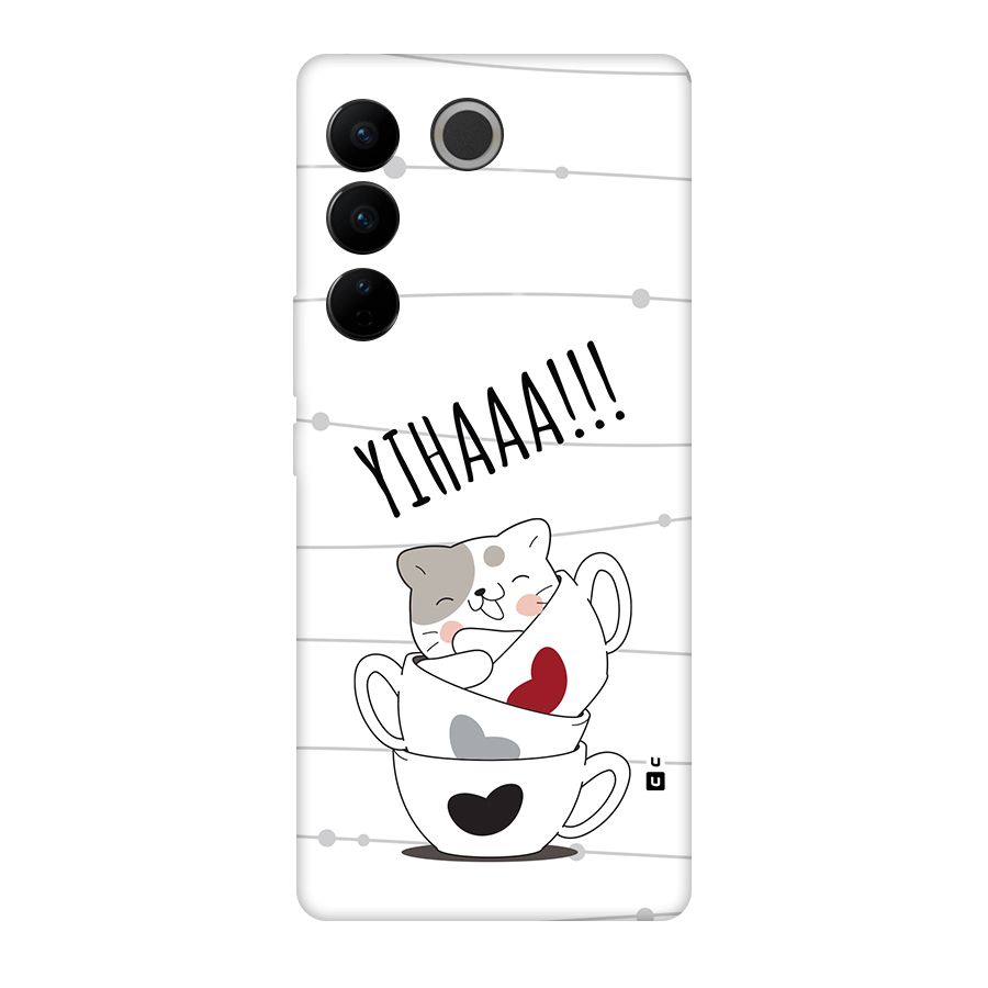 Cute Cat Cup Back Case for Vivo V27