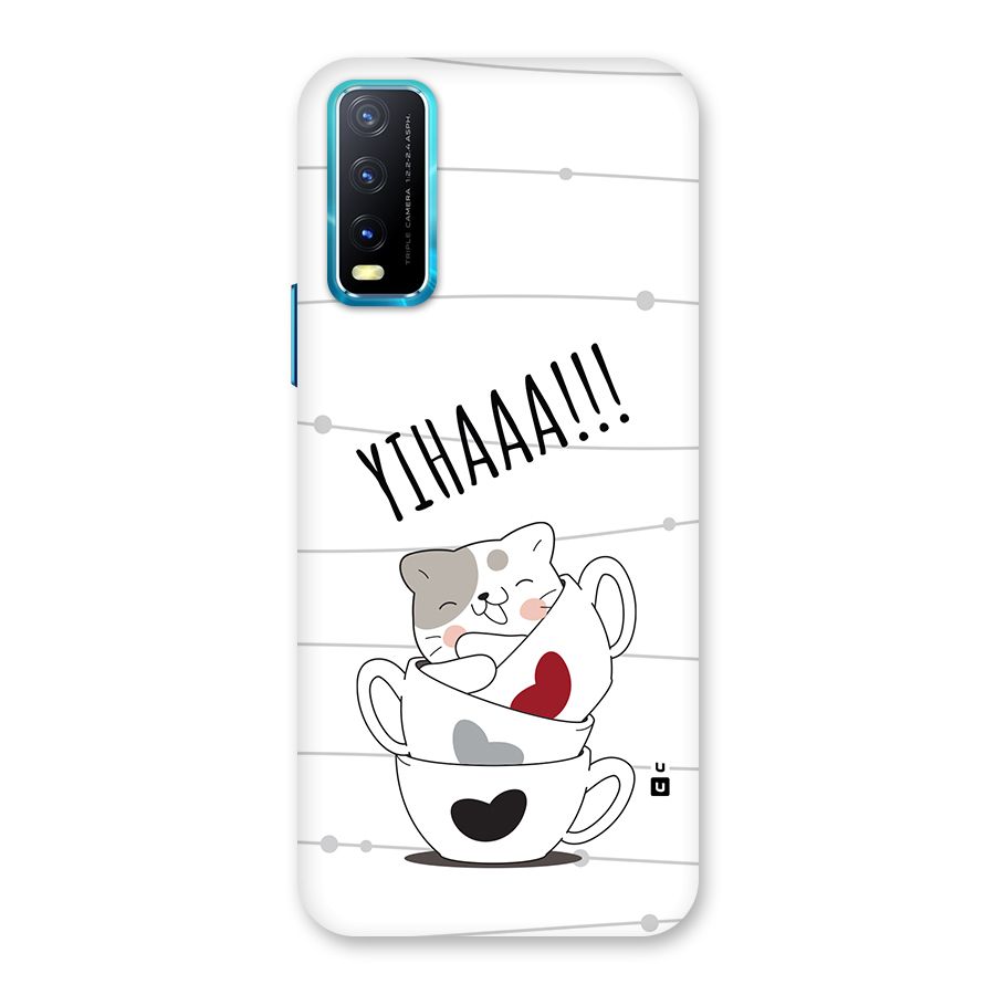 Cute Cat Cup Back Case for Vivo Y20G