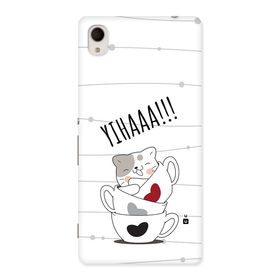 Cute Cat Cup Back Case for Xperia M4