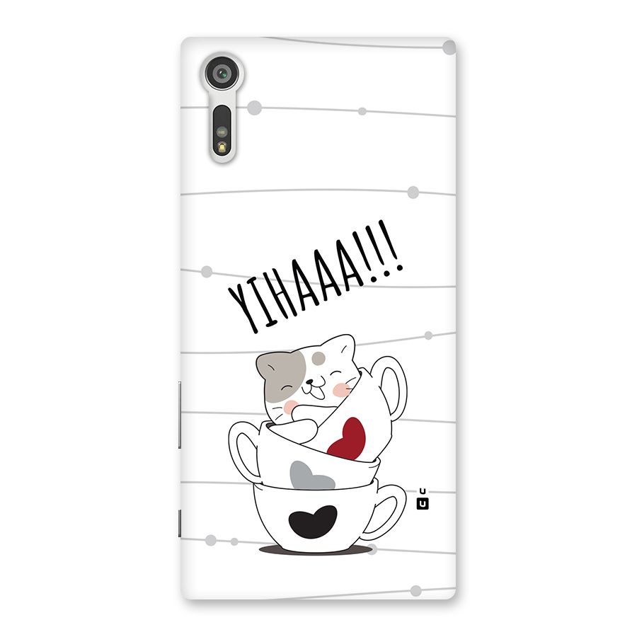 Cute Cat Cup Back Case for Xperia XZ