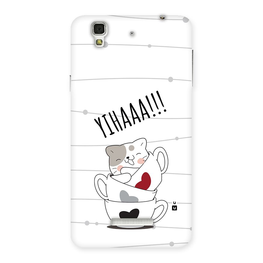 Cute Cat Cup Back Case for Yureka