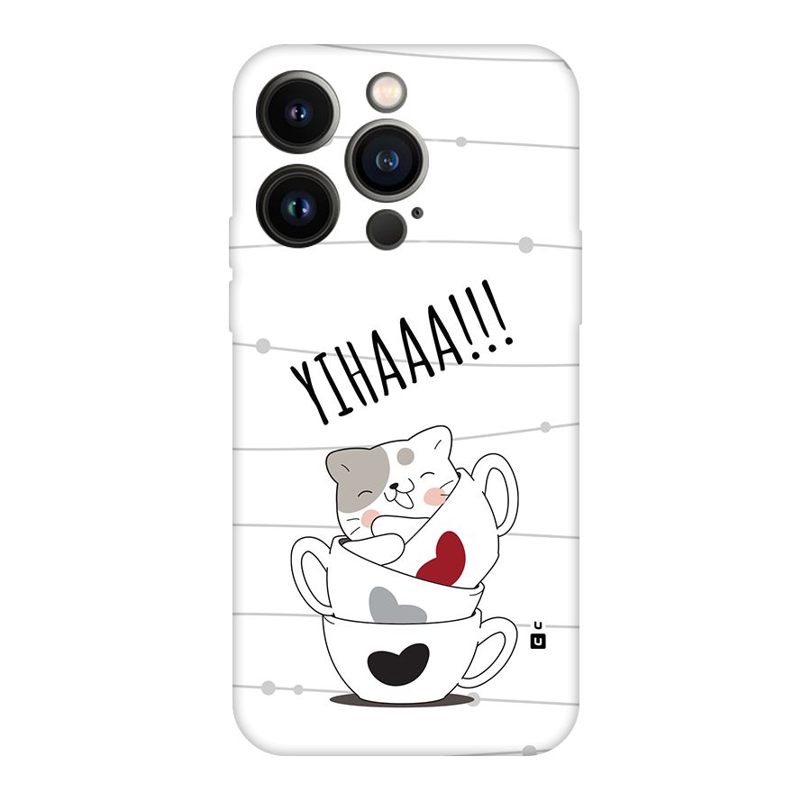 Cute Cat Cup Back Case for iPhone 14 Pro