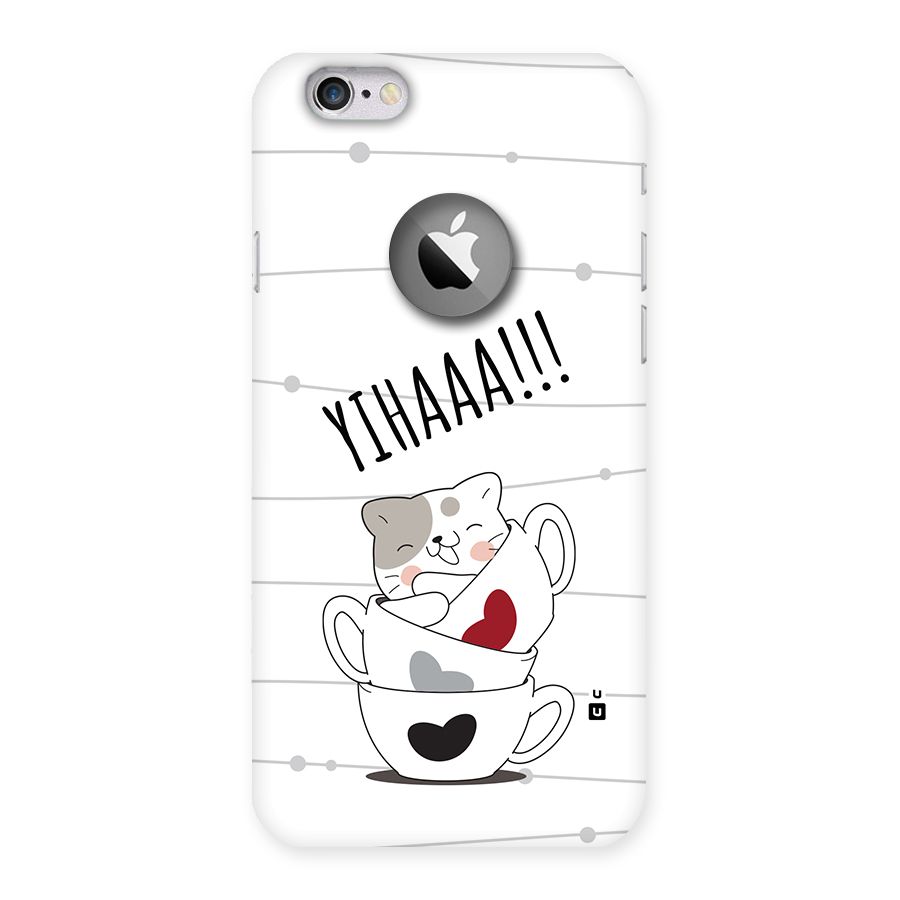 Cute Cat Cup Back Case for iPhone 6 Logo Cut