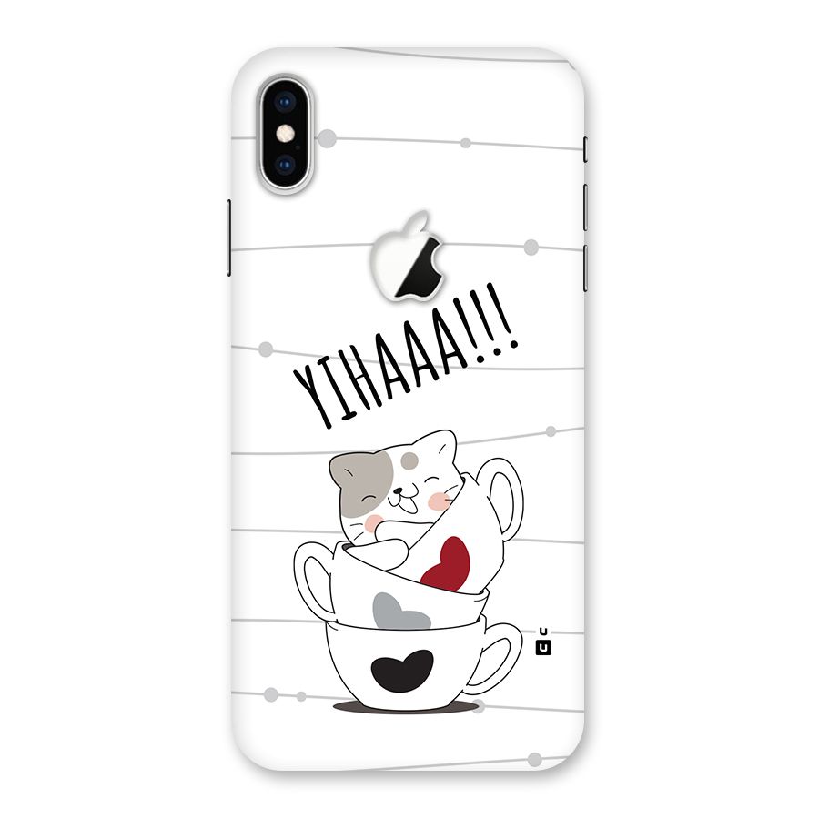 Cute Cat Cup Back Case for iPhone XS Max Apple Cut