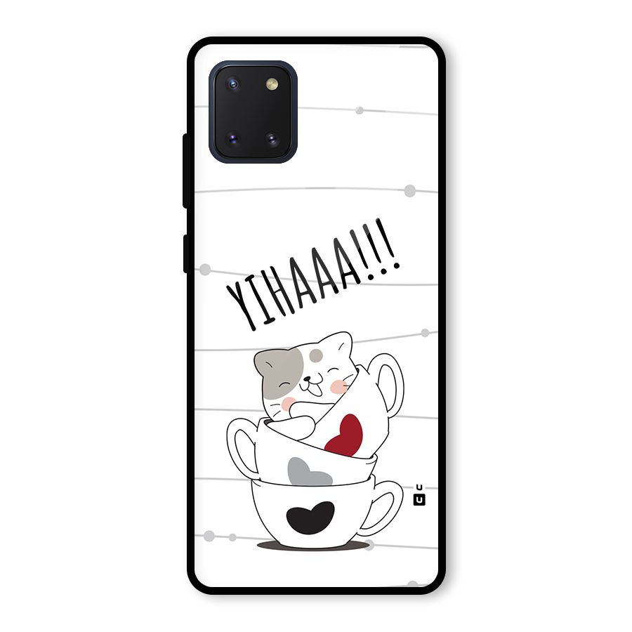 Cute Cat Cup Glass Back Case for Galaxy Note 10 Lite