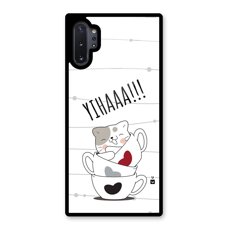 Cute Cat Cup Glass Back Case for Galaxy Note 10 Plus