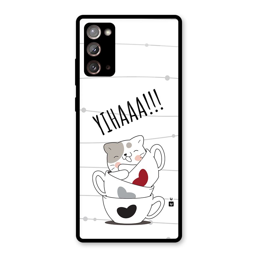 Cute Cat Cup Glass Back Case for Galaxy Note 20