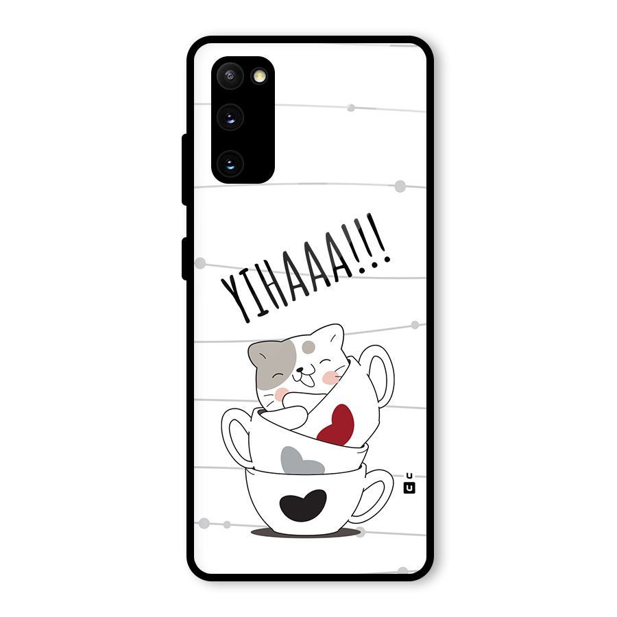 Cute Cat Cup Glass Back Case for Galaxy S20 FE 5G