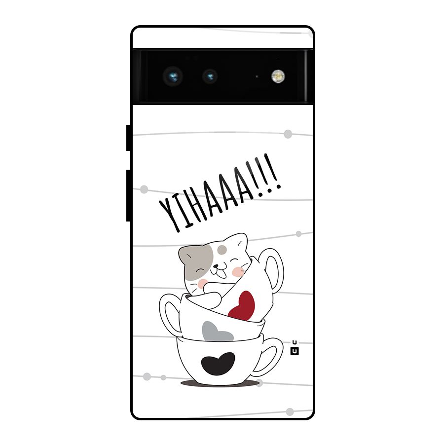 Cute Cat Cup Glass Back Case for Google Pixel 6
