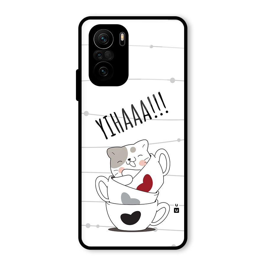 Cute Cat Cup Glass Back Case for Mi 11x