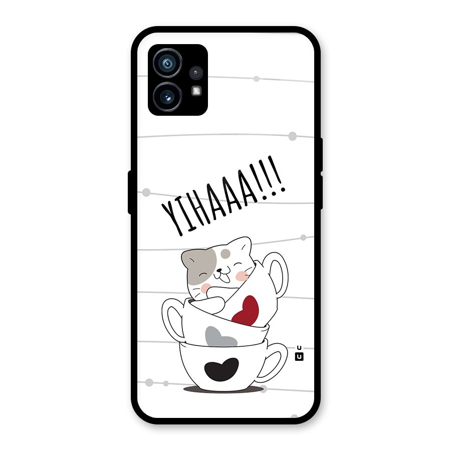 Cute Cat Cup Glass Back Case for Nothing Phone 1